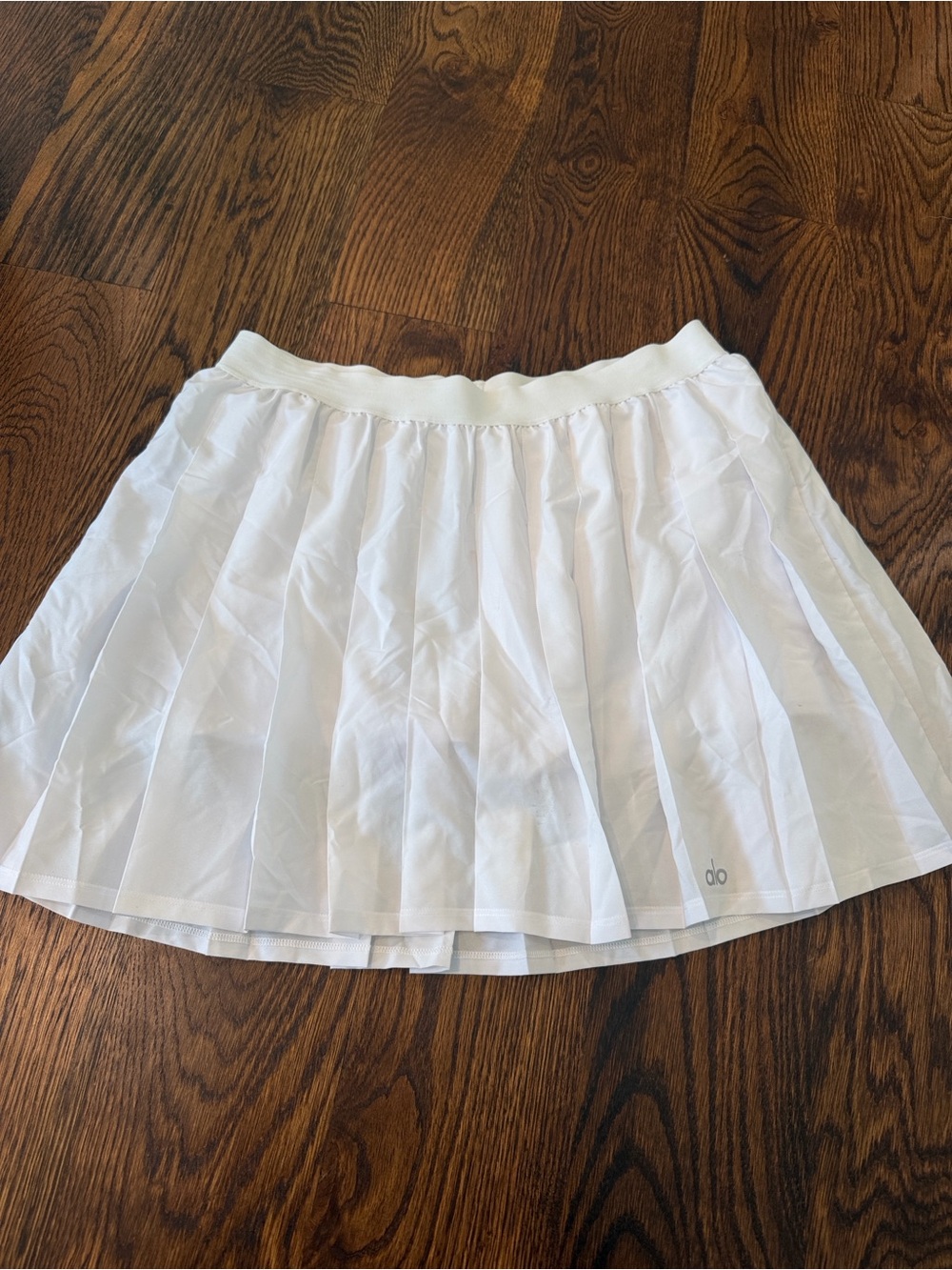 ALO Yoga White Pleated Mini Skirt